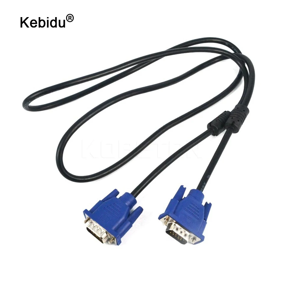 Kebidu Cable VGA a VGA de 1,3 M, convertidor de extensión de 15 pines