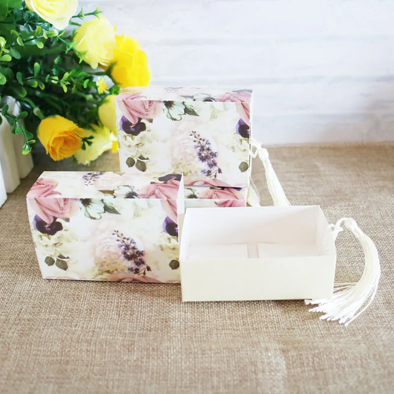 Новые креативные подарочные пакеты для свадебных церемоний, Подарочная коробка для конфет на свадьбу, день рождения, вечерние подарки для гостей Elmo - Цвет: Flower design