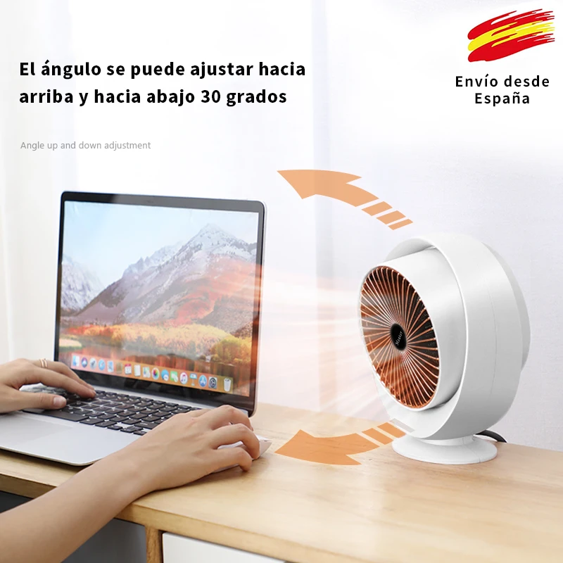 FUSIYU Mini heater, low-power electric radiator, energy saving, overheating protection and anti-roll system, Mini office and children heater, white, 800W