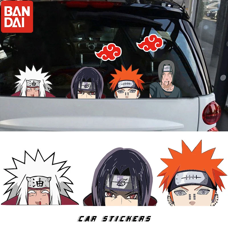 

Bandai Anime Naruto Car Window Sticker Uchiha Itachi Auto Rear Windshield waterproof Stickers Decor Luggage Decal Car Styling
