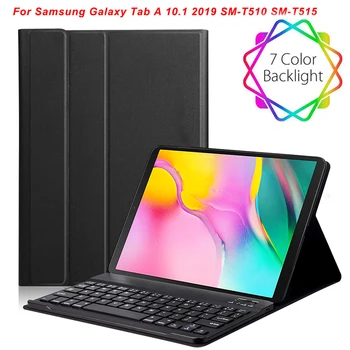 

Backlit Keyboard For Samsung Galaxy Tab A 10.1 2019 SM-T510 SM-T515 Case Spanish/Russian Bluetooth Keyboard with Tablet Case