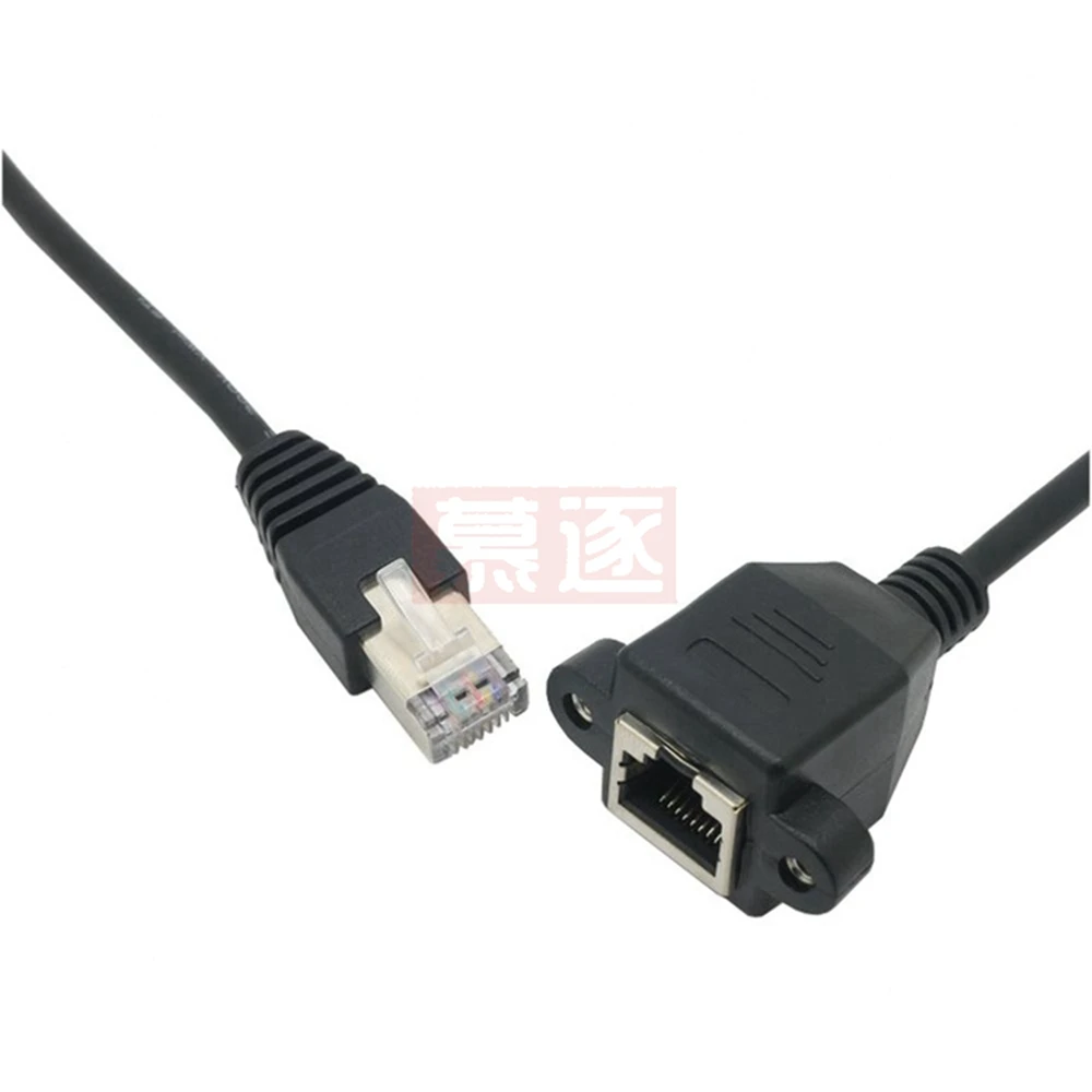 1개 30cm 50cm 100cm 150cm 8핀 RJ45 케이블 남성-여성 나사 패널 마운트 이더넷 LAN 네트워크 8핀 연장 케이블