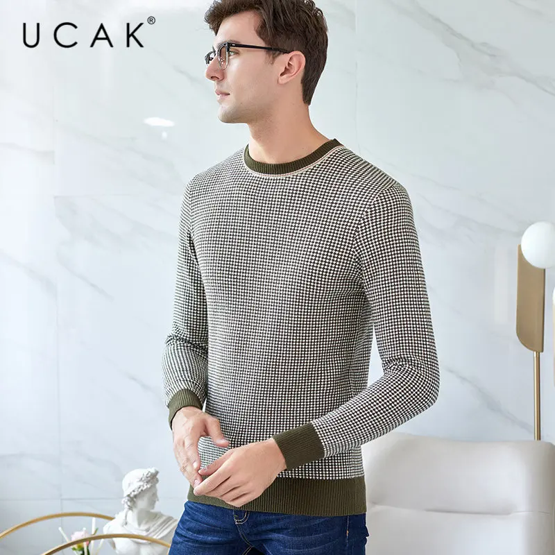 UCAK Brand Merino Wool Sweater Men Streetwear Young Fashion Sweaters O-Neck Pull Homme Autumn Winter Cashmere Pullover Men U3044 UCAK Brand Merino Wool Sweater Men Streetwear Young Fashion Sweaters O-Neck Pull Homme Autumn Winter Cashmere Pullover Men U3044