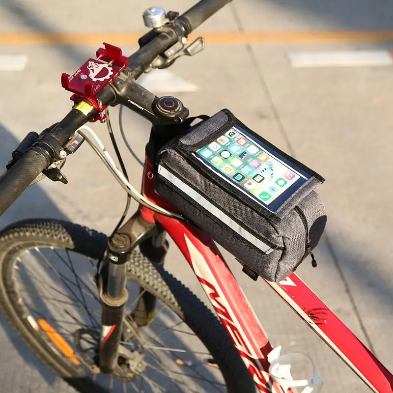 Прочные велосипедные сумки деликатный дизайн MTB сумка для телефона Водонепроницаемая велосипедная Передняя верхняя трубка сумка для сенсорного экрана Аксессуары для велоспорта