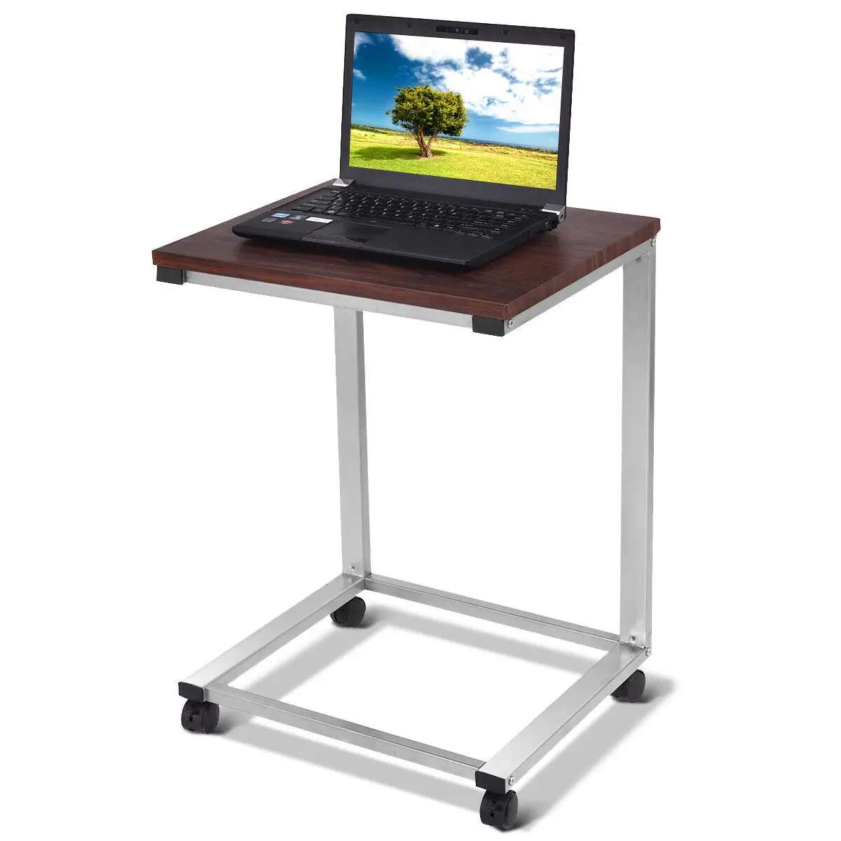 Best Costway Coffee Tray Sofa Side End Table Lap Stand TV Snack Ottoman Couch Room Rolling