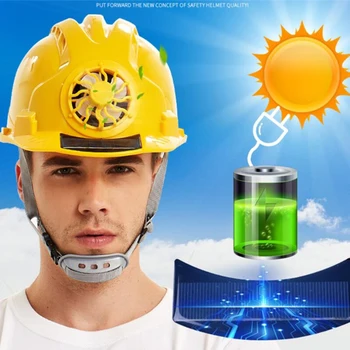 

Solar Power Fan Safety Helmet ABS Work Protective Cap Outdoor Hard Hat Construction Protect Helmets