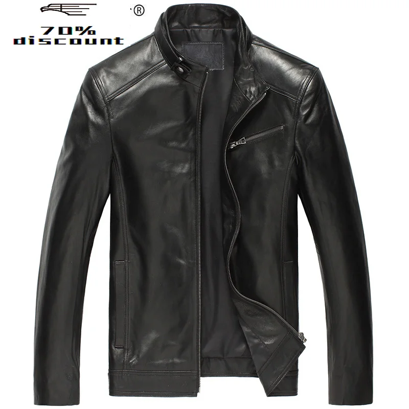 

2020 Genuine Leather Jacket Men Motorcycle Real Sheepskin Coat Short Autumn Winter Leather Jackets Casual 25D0208 KJ2225