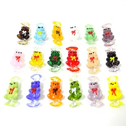 Cute Tiny Little Bear Model Mini Murano Glass Candy Japan Style Creative Cartoon Sweets Ornaments Xmas Easter Home Kawaii Decor