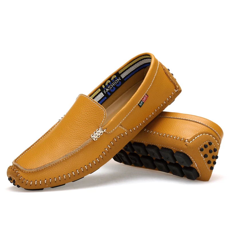 Spring and autumn men's shoes comfortable high quality lightweight lace loafers leathe non-slip wear-resistant large size 47