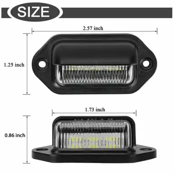 

4x 12V Universal White 6 LED License Plate Tag Lights Lamp Truck SUV Trailer Van 6000K High Quality PC LED License Plate Light