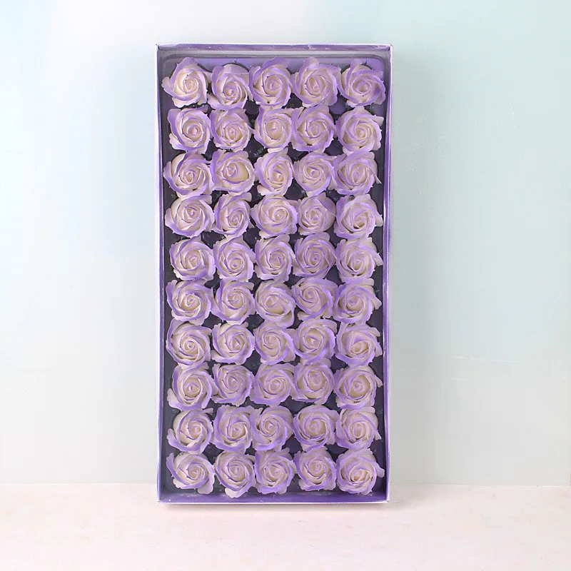 C6 50Pcs Colorful Artificial Spray Color Soap Rose Flowers Bride Bouquet Home Wedding Decor Scrapbooking Diy Supplies Soap Flowers - Цвет: C6