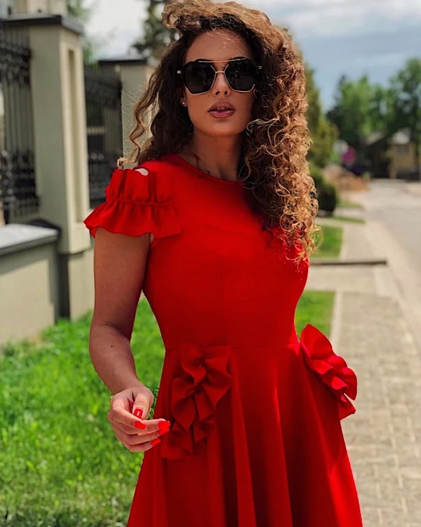 Robe De Patineuse De Plongee A Volants Rouge Jaune Froncee Fluide Epaule Froide Robe De Soiree Structure Robe Princesse Evenement Aliexpress