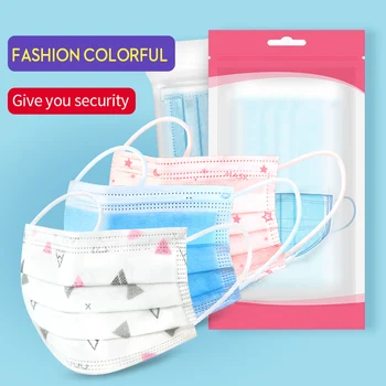 

50/100/200Pcs Disposable Face Mask Cartoon Pattern Kids Adult Non-woven Elastic Ear Loop Breathable Dust proof Mouth Mask