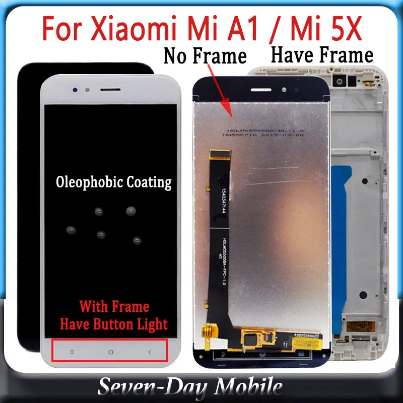 ЖК-дисплей и сенсорный экран для Xiaomi Mi A1 5 дюйма дигитайзер стеклянная панель 5X