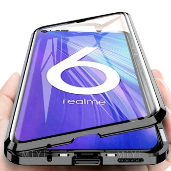 

realme 6 5 pro case metal magnetic flip case on realme 6i 5i case cover realme realmy realme 5 6 i pro double-sided glass coque