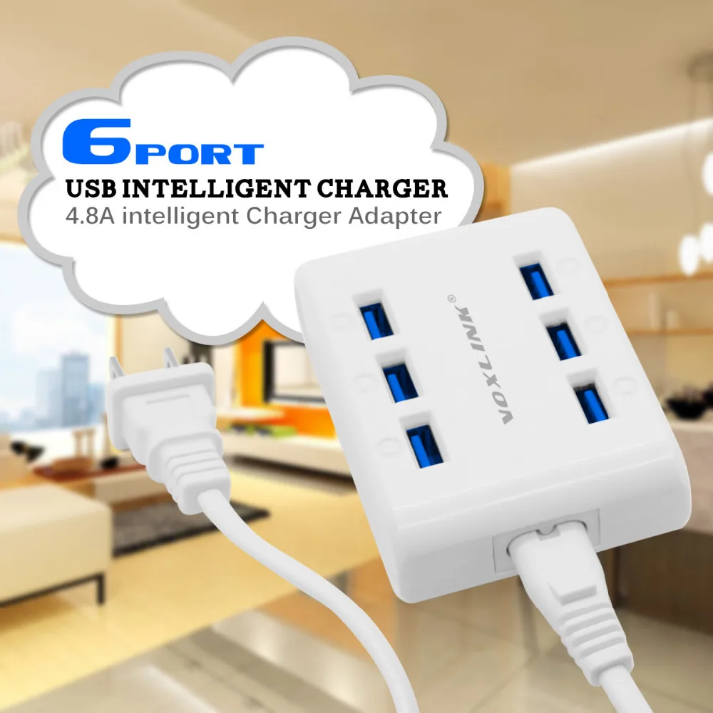 Зарядная Станция VOXLINK на 6 USB портов 24 Вт 4 8 А|Зарядные устройства| |