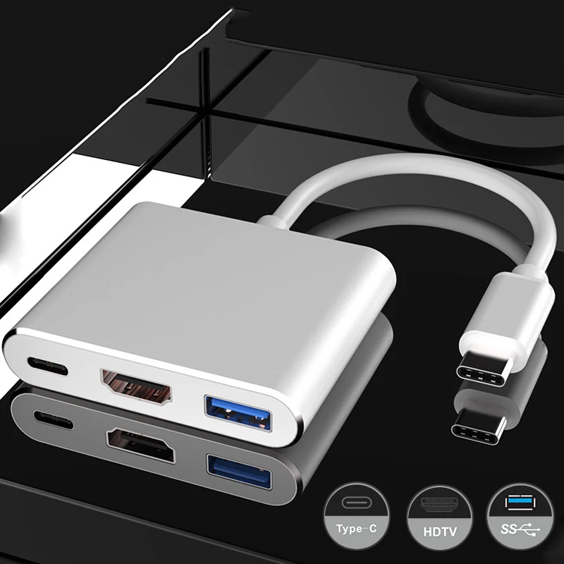 Адаптер зарядного устройства Basix типа C USB 3 1 для USB/HDMI/VGA/PD нового Macbook pro Type c Hub HDMI