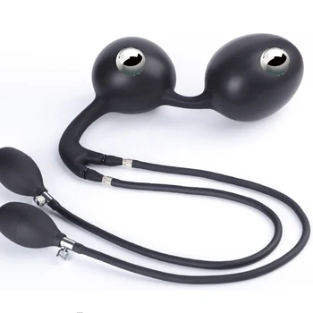 Sex Toys Women Inflatable Anal Plug Gay Dildo Pump Silicone Huge Anus Butt Dilator Expandable Prostate Massager with Metal Ball 3