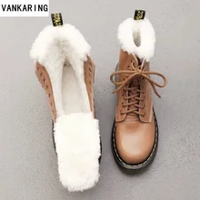 Женские зимние ботинки; обувь на платформе; женские ботинки из овечьей шерсти; botas mujer; ботильоны; повседневная женская обувь на шнуровке; chaussures femme