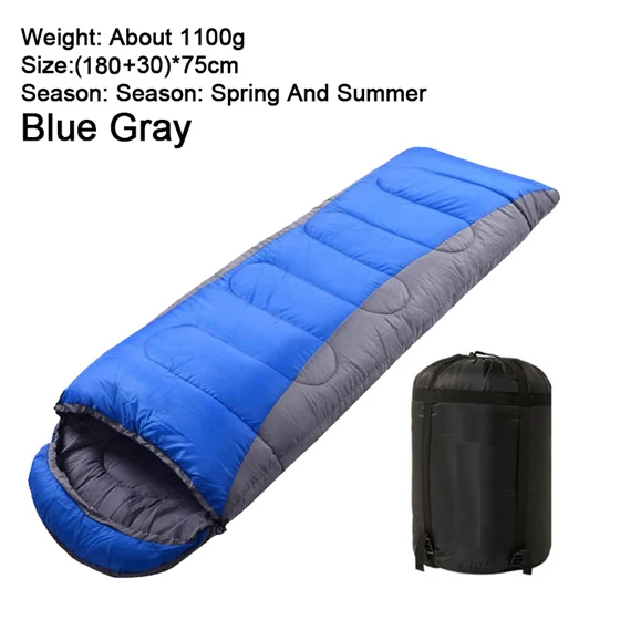 Blue Gray 1100G WEST BIKING спальный мешок для походов, ультра-светильник, походный теплый спальный мешок для путешествий 210*75 см - Цвет: Blue Gray 1100G