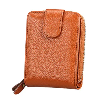 

MOLAVE wallet men Fashion solid Short stlye Zipper Cowhide Multi-Functional Card Holder high quality leather wallet 2020JAN8