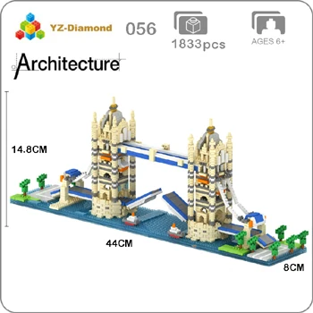 YZ архитектура Тадж-Махал замок пизанский Лувр Башня Халифа башня мост алмазное здание маленькие блоки игрушка без коробки - Цвет: Tower Bridge