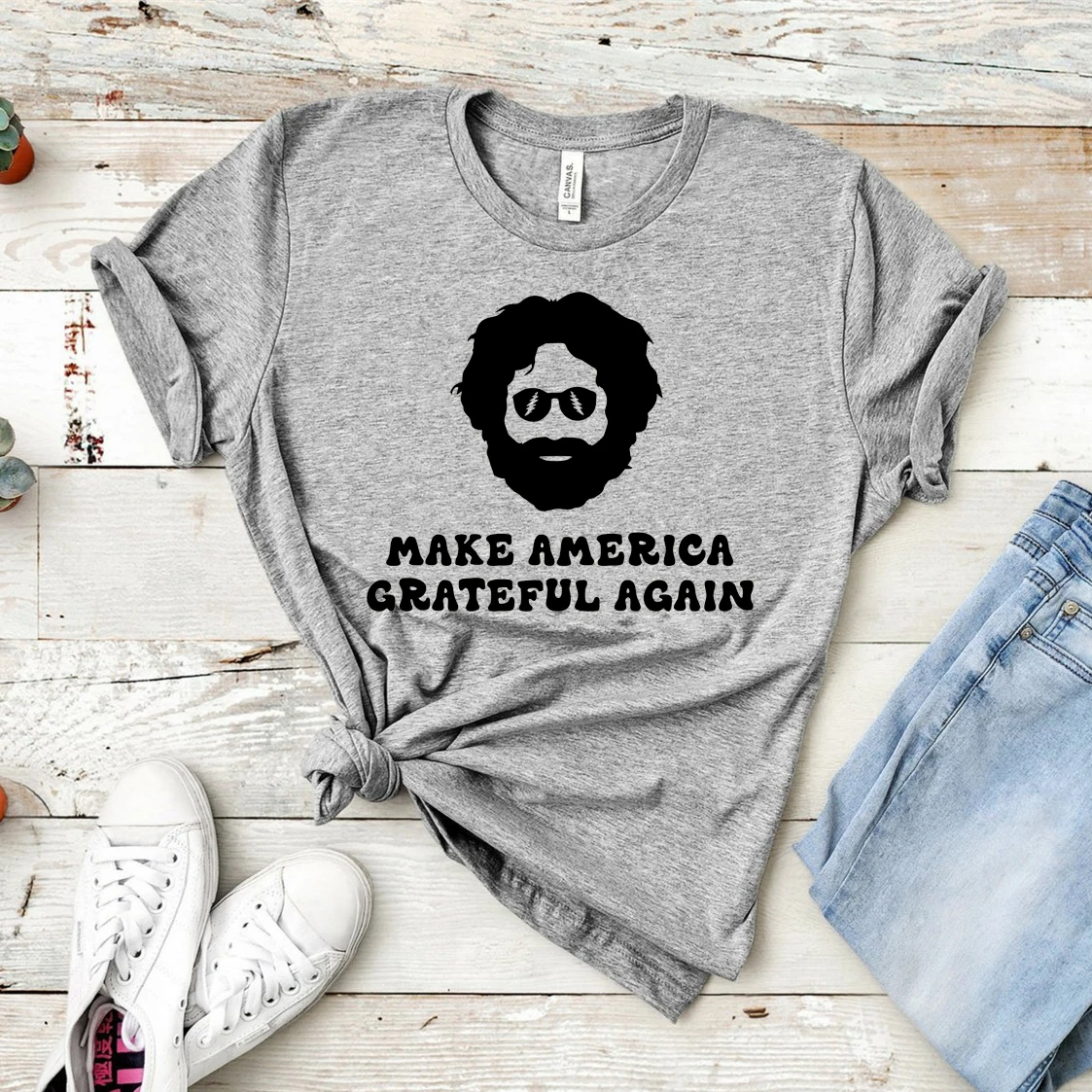 Grateful Dead Make America Grateful Again Shirt Funny Cotton Tee Gift Men 