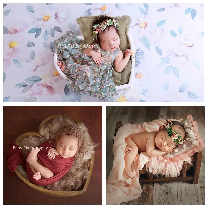 Baby  Photo  props Baby Crib Infant Heart-shaped Wooden Container Photo Studio newborn Photography  props