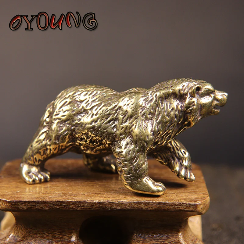 熊置物真鍮製，工藝美術品，高18.5cm，重4500克。 熊置物真鍮製，工藝美術品，高18.5cm，重4500克。