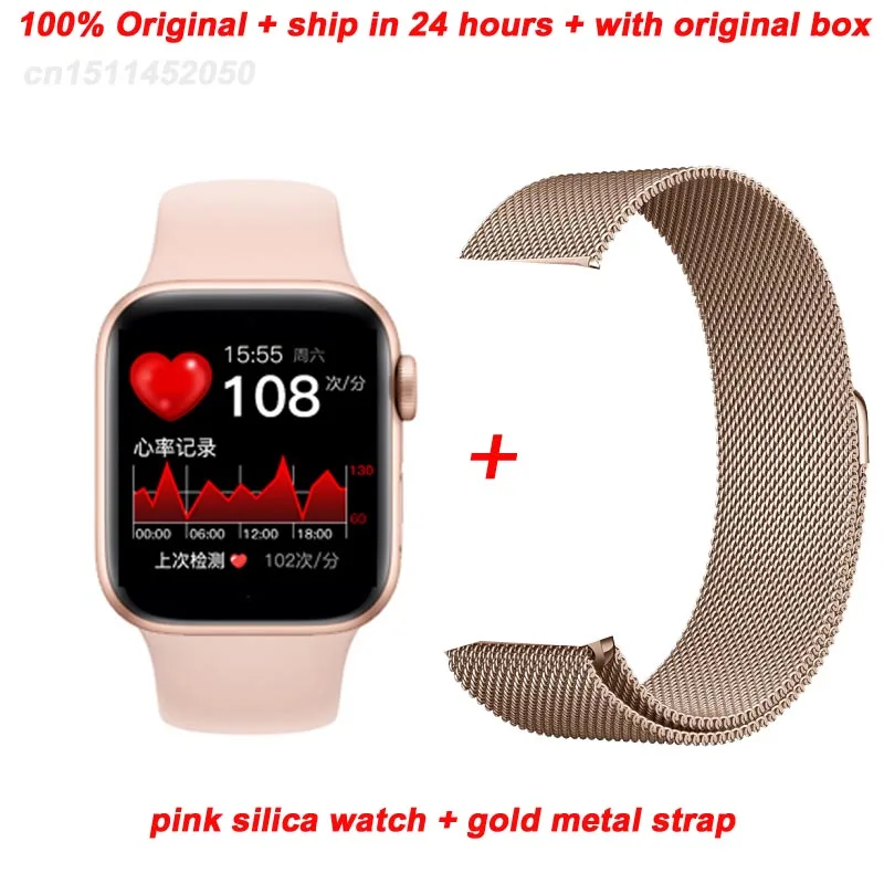 pink add strap Смарт-часы Greentiger T200, серия 5, монитор сердечного ритма PPG iwo 11 plus, умные часы для измерения артериального давления 5 VS iwo 12 w68 - Цвет: pink add strap