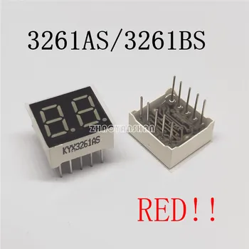

10pcs X 0.36inch 2digits RED 8 segment led display 3261AS/3261BS