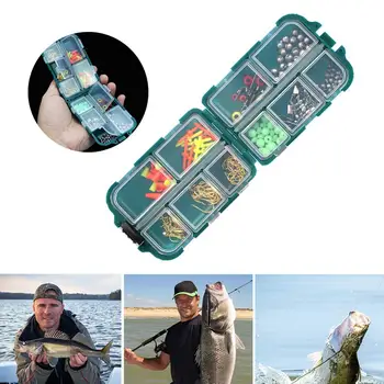 

Fishing Accessories 157 Pcs Rock Fishing Tackle Kits Set Jig Hooks Space Beans Sinker Slides Stopper with Storage Case 40P10