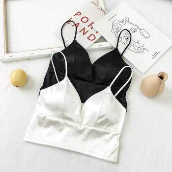 

Women Sexy Strap Silk Smooth Plunge Bralette Bra Sleeping Brassiere Push Up Bras Sexy Lingerie Top Wireless Bra Top