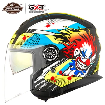 

GXT Motorcycle Helmets Electric Bicycle Helmet Open Face Dual Lens Visors Men Women Scooter Motorbike Moto Bike Helmet