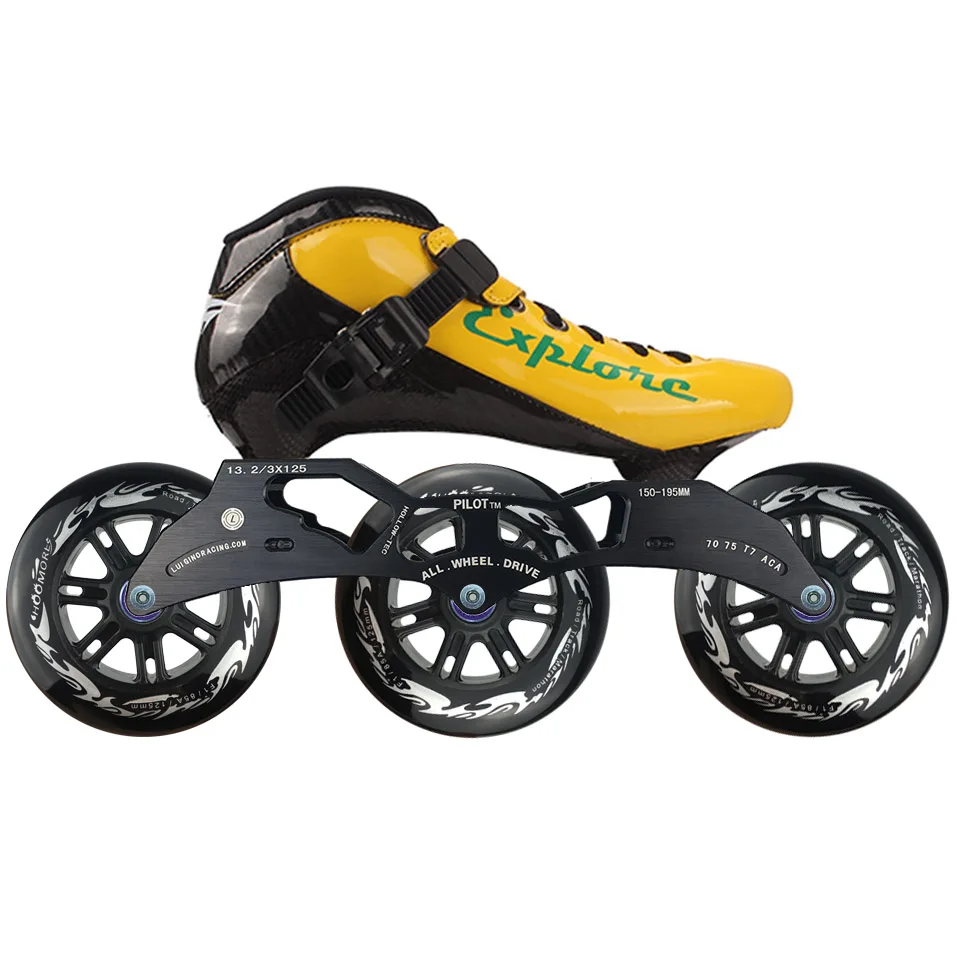 ISPORTS скоростные роликовые коньки из углеродного волокна для соревнований 3*125 мм или 4*100/110 мм уличные гоночные коньки Patines роликовые коньки SH56