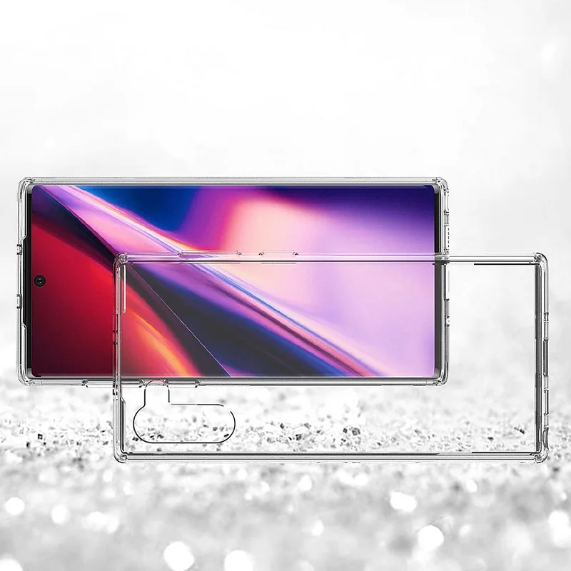 Для samsung Note 10 чехол Кристалл Гибридный Бампер прозрачный жесткий акриловый задняя крышка для samsung Galaxy Note10 Pro Note10+ чехлы для телефонов