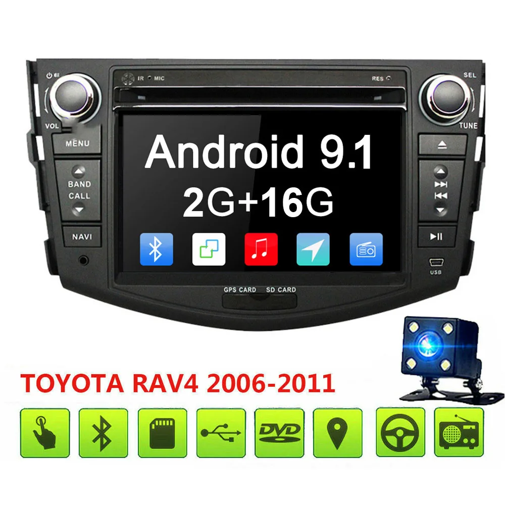 Автомагнитола с GPS навигацией 7 дюймов 2din Android 9 1 для Toyota RAV4 Rav 4 2007 2008 2009 2010