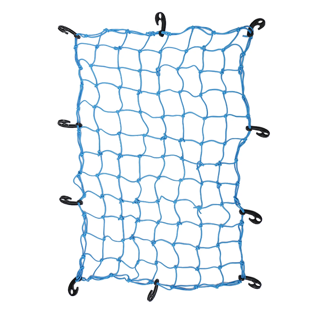 Elastic Car Trailer Roof Rack Boot Luggage Bungee Cord Cargo Net with 10 Hooks