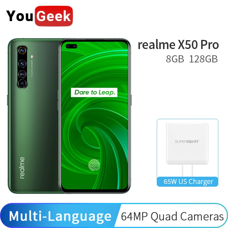 Realme X50 Pro 5G 8 Гб 128 ГБ 5 44 90 Гц суперamoled экран мобильный телефон Snapdragon 865 65W Superdart
