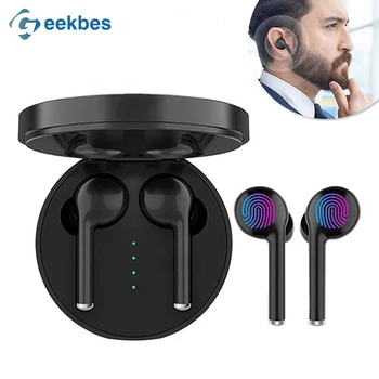 

Geekbes TWS Bluetooth Earphone Hifi Stereo Sound Mini Wireless Earbuds Touch Control Sport Headphone with Mic for Xiaomi iPhone