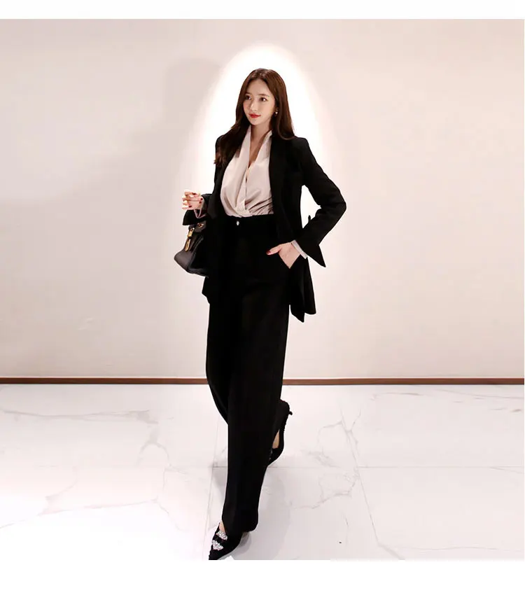 SMTHMA, высокое качество, новинка, весна, для женщин, деловой стиль, двубортное пальто+ комплект из 2 предметов, для женщин, корейский стиль, длинные штаны, рабочая одежда, костюмы