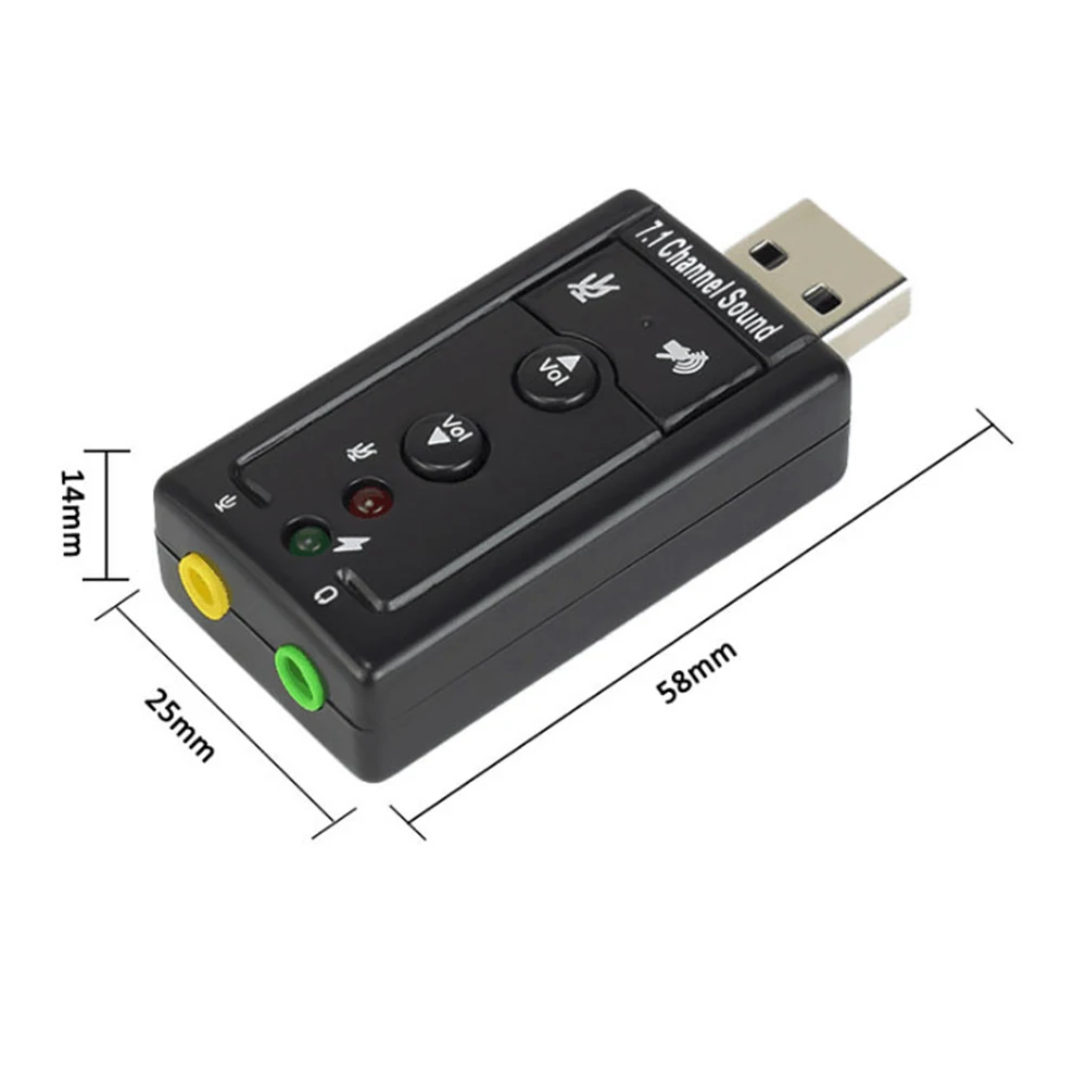 USB звуковая карта 7 1 внешних каналов 3D звуковой ПК адаптер для ноутбука|Адаптеры