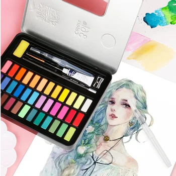

Watercolor Set Vibrant Colors Watercolor Paper Brush Palette for Kids Adults Painting Coloring @LS