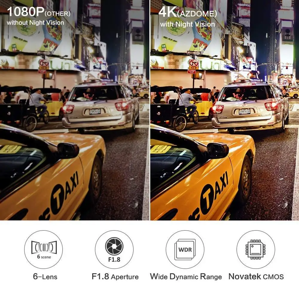 Оригинальный AZDOME M06 видеорегистратор 4K 2160P Wi Fi gps автомобильная камера 24H парковка