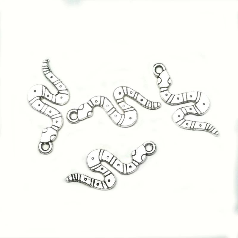 

20pcs Tibetan Silver Snake Charms Pendants 11x26mm DIY Jewelry Findings