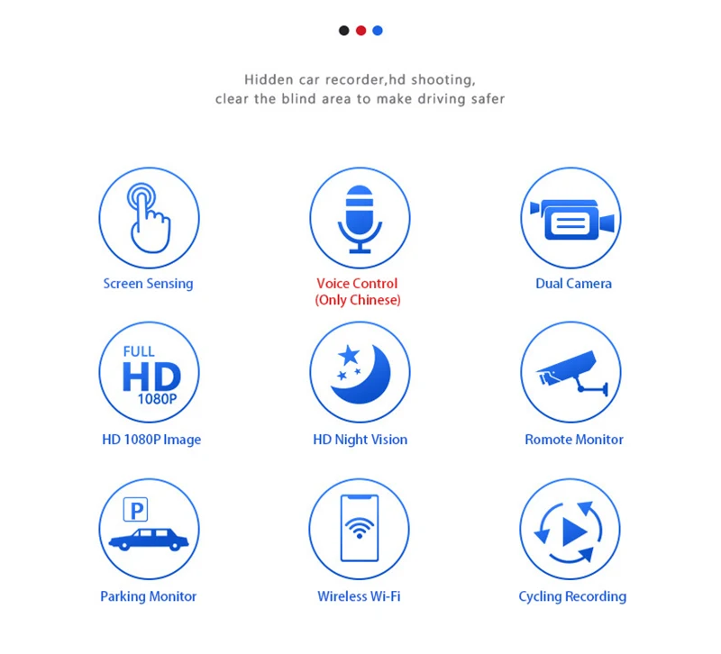 QPLOVE Автомобильный видеорегистратор HD1080P с дистанционным управлением, Dash Cam, 3 дюйма, ips, большой экран, сенсорное зондирование, супер ночное видение, беспроводная Wi-Fi автомобильная камера
