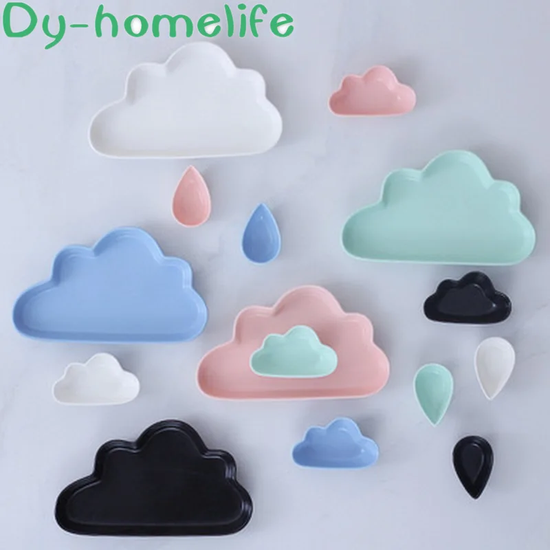 

Korean Creative Cloud Water Droplets Multicolor Multisize Ceramic Tableware Set Matte Matte Breakfast Salad Plate Seasoning Dish