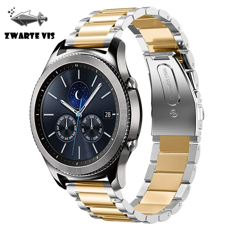 Для samsung Galaxy gear S2 для S3 классические часы из нержавеющей стали ремешок для часов прямой браслет сетчатая Пряжка часы 22 мм умный ремешок