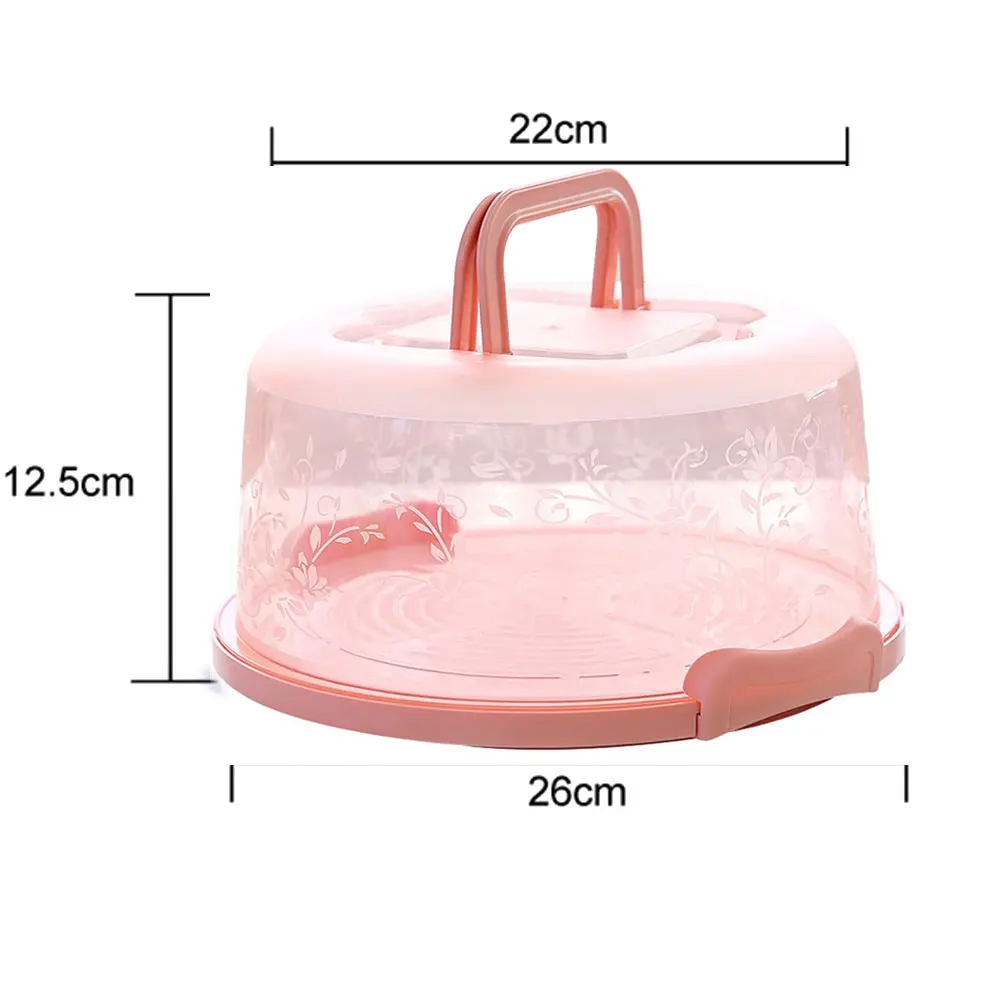 Cake Storage Box Plastic Handheld Kitchen Tool Birthday No Deformation Round Portable Sealing Bar Cupcake Container Wedding