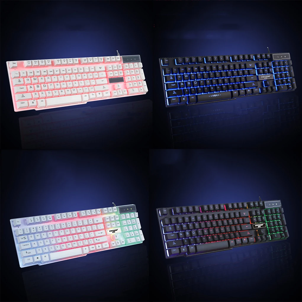 GX50 Keyboard 3 Color/Rainbow LED Backlit USB Wired PC Desktop Laptop Computer Professional Gaming Keyboard